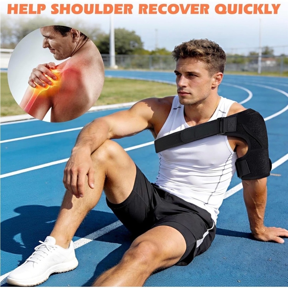 🖤 Boisea Adjustable Shoulder Brace – Pain Relief & Support – Black – Adult - Picture 2 of 9